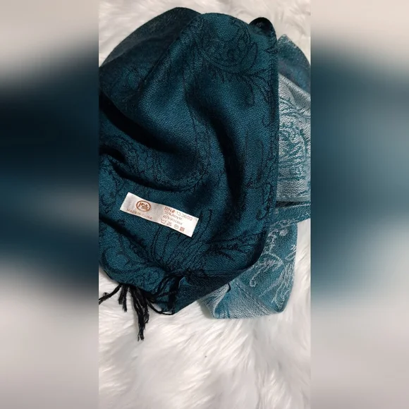 Pashmina | Colors Turquoise/Teal/Gray - Picture 4 of 5